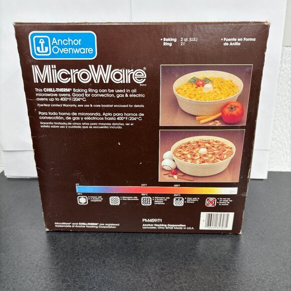 Vintage Anchor Ovenware Baking Ring For The Microwave In Box with Instructions - Picture 8 of 11